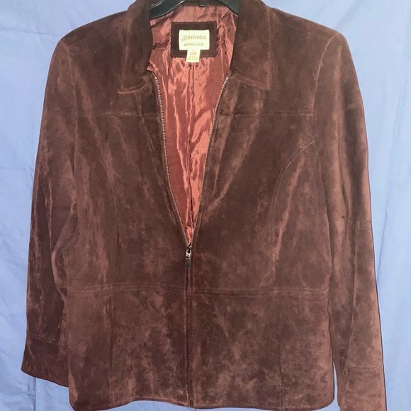 Veste boutonnée en daim lavable pour femmes st.john's bay vintage